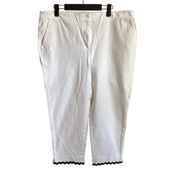 Talbots Women's Textured Slim Crop White Pants Size 16 NEW‎ - Picture 1 of 5